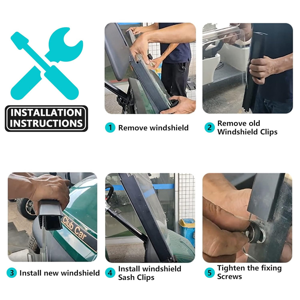Golf Cart Windshield Retaining Clips Made by Durable Material and Installed Easi