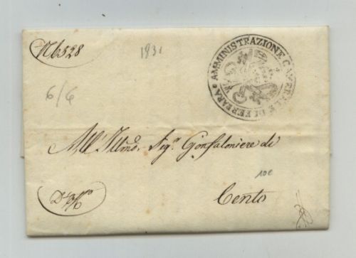 9587-PONTIFICAL STATE-PREF.FERRARA/CENTO 1831