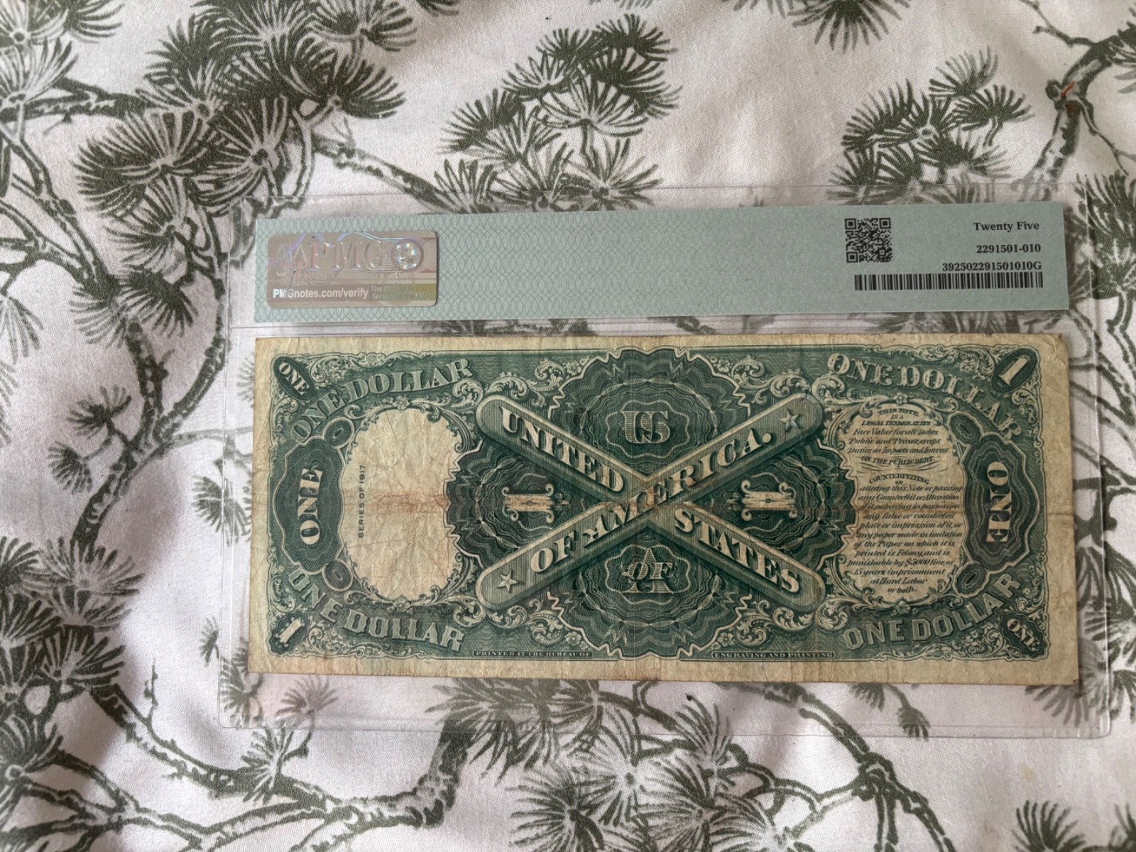 $1 1917 Legal Tender PMG Very Fine VF 25