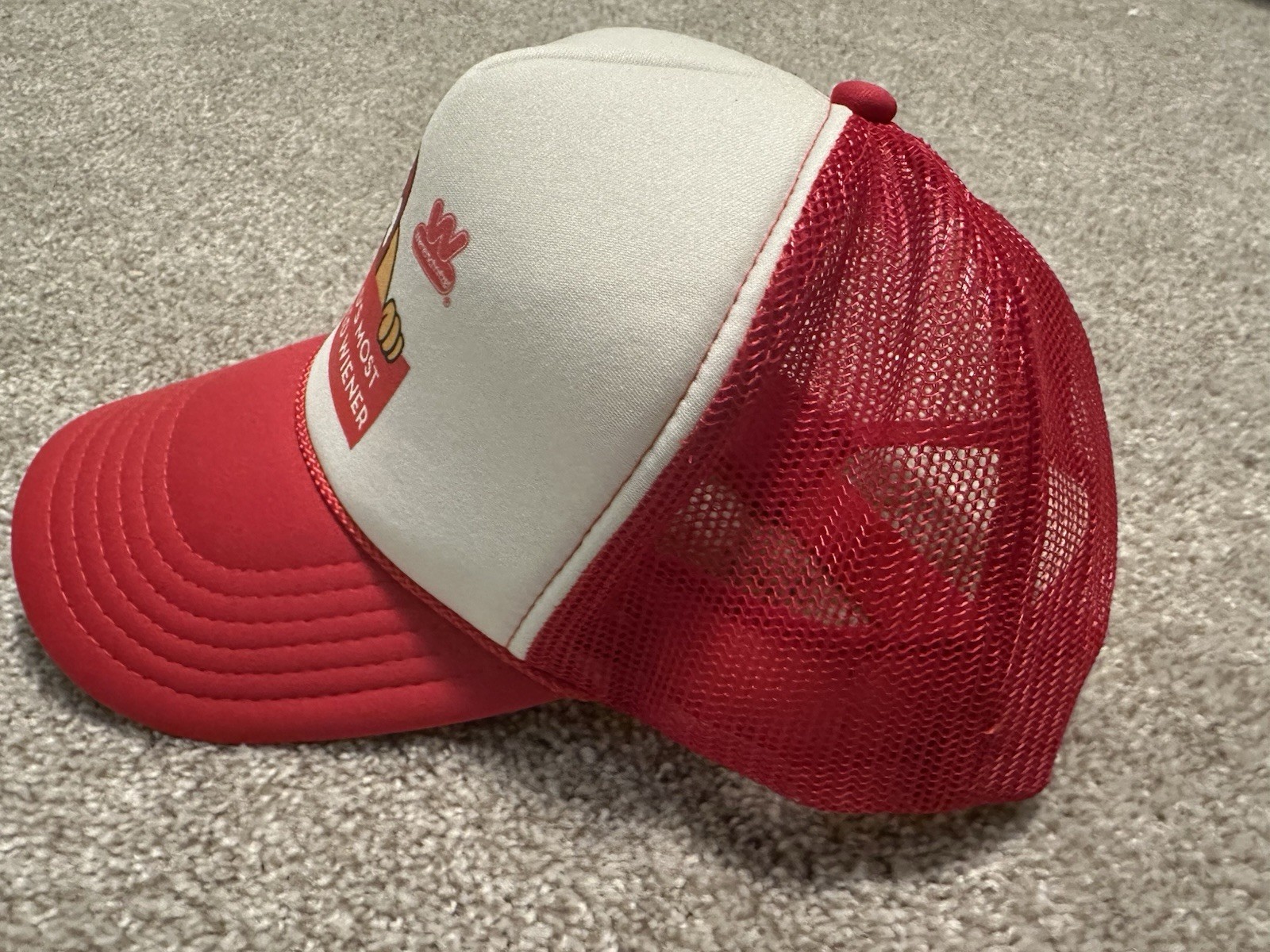 Wienerschnitzel "WORLD'S MOST WANTED WEINER" Baseball Cap HAT Red HOT DOG