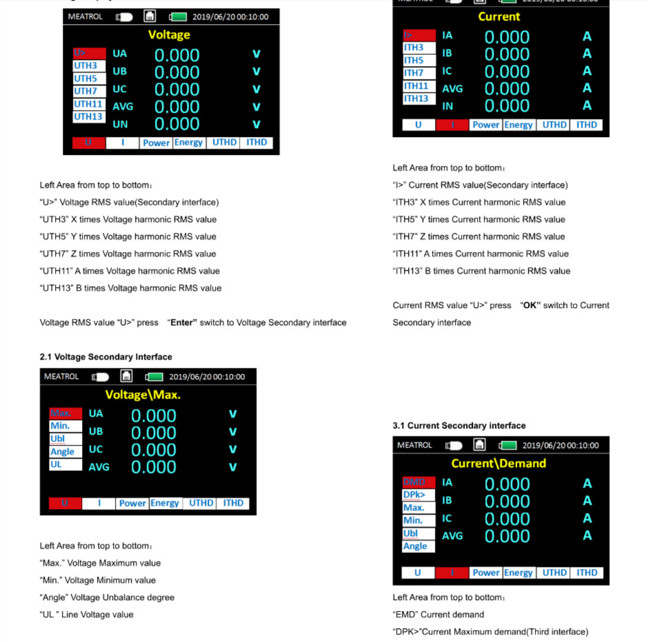 ME440 Three-phase Rogowski Power Analyzer Handheld Data Loggoer Electrical Meter