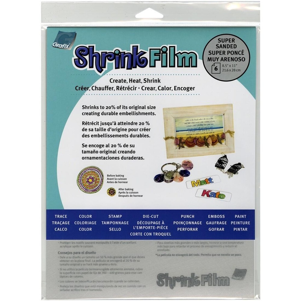 Grafix Shrink Film Sanded 6-Sheet Package