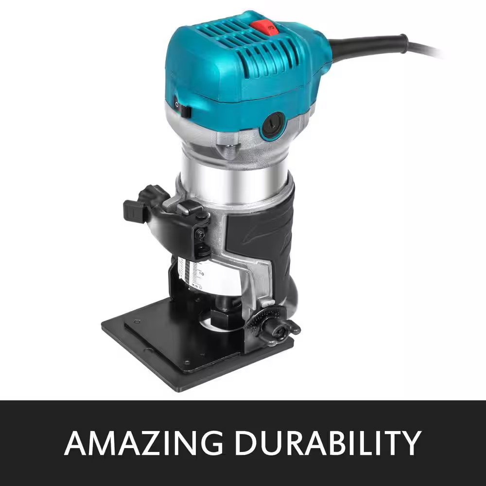 Compact Router 1.25HP 7 Amp with Fixed Base Tilt Base Plunge Base Variable Speed