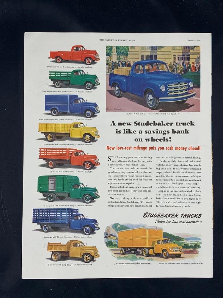 Magazine Ad* - 1949 - Studebaker Trucks - (#6)