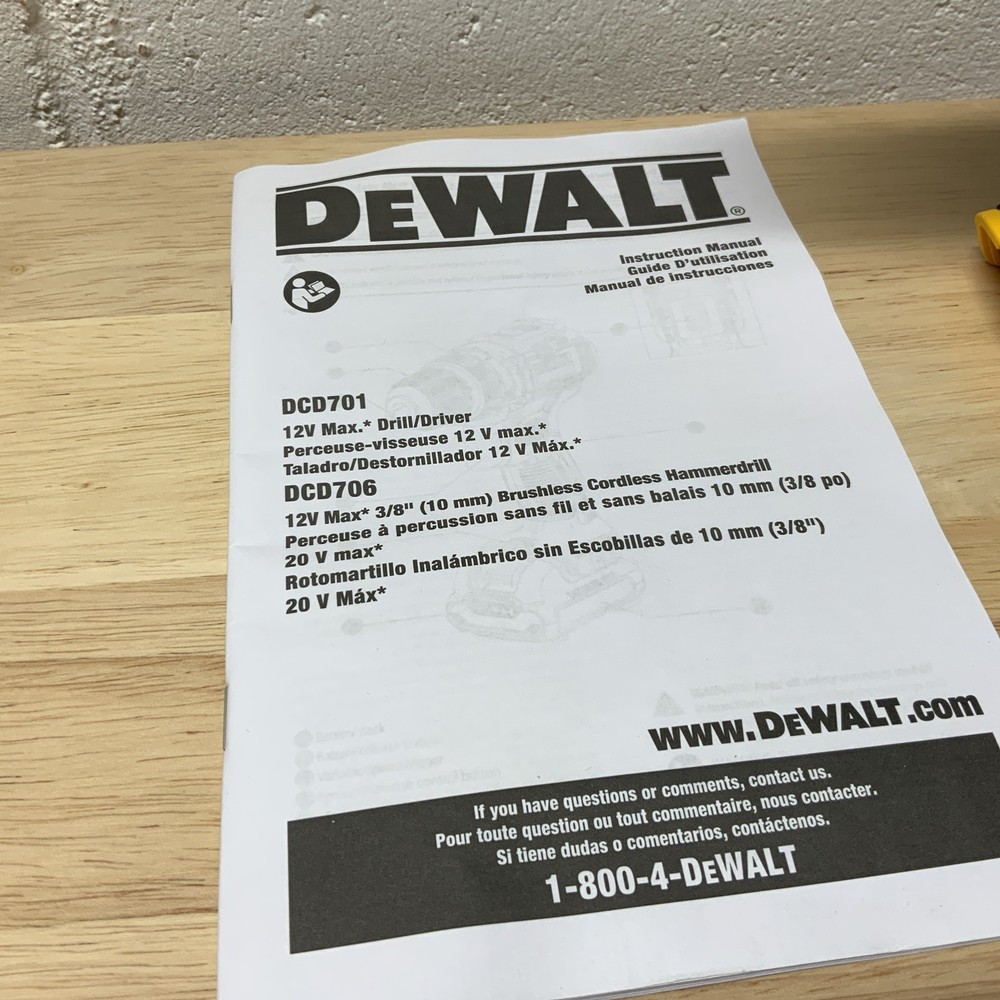 Dewalt XTREME 12v MAX Drill Driver DCD701 NEW FROM KIT