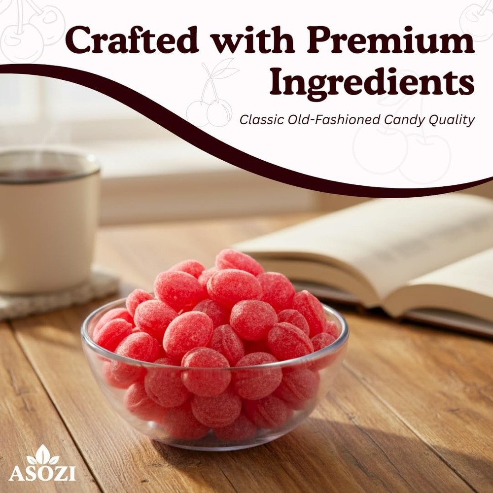 Wild Cherry Drops Hard Candy 2lb- Bulk Pack Old Fashioned Hard Candy - Cherry...