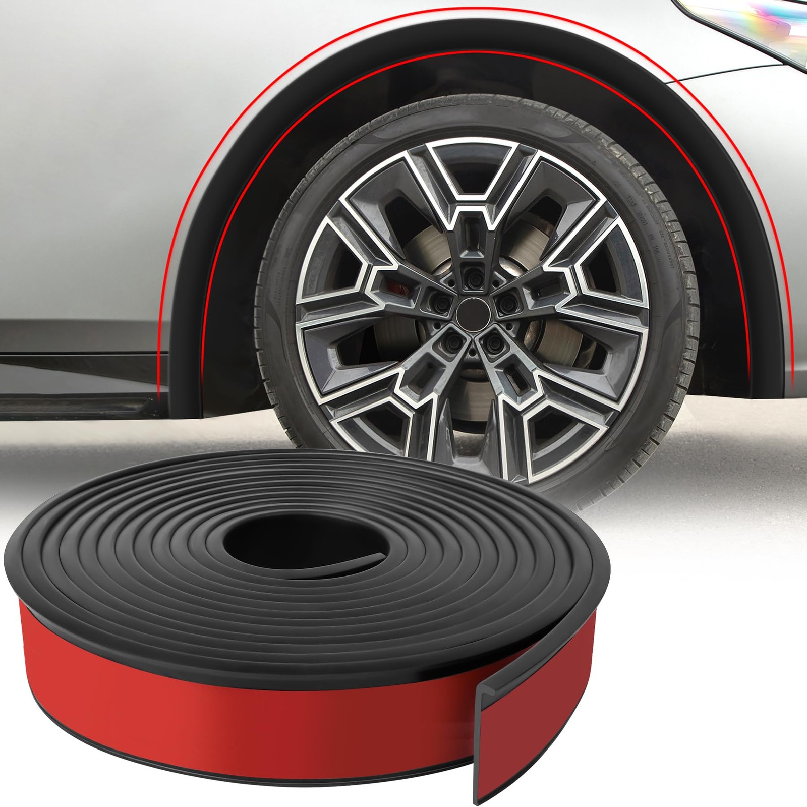 20FT Car Wheel Arch Trim  Rubber Fender Flares Protector for SUVs & Trucks