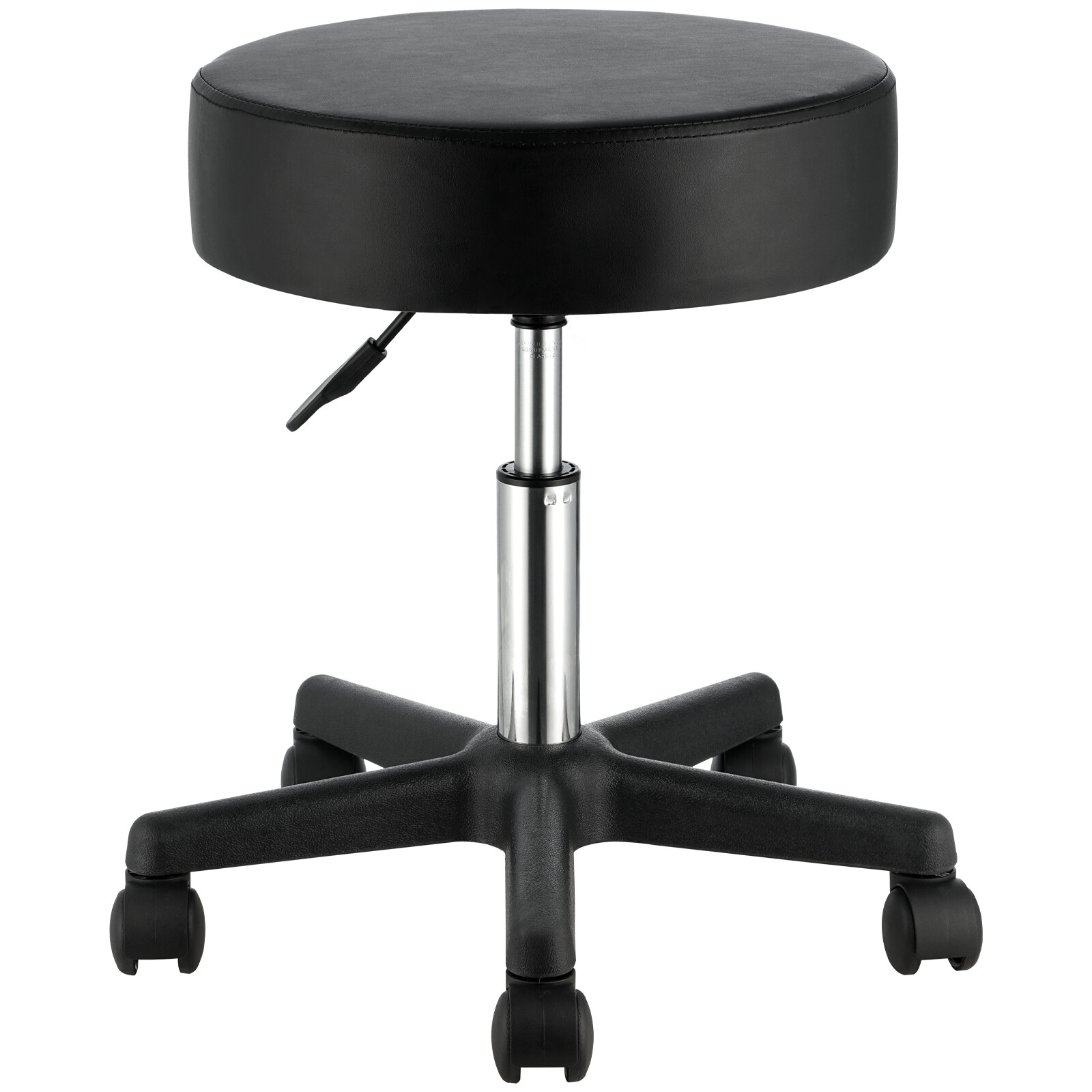 VEVOR Round Rolling Stool Swivel Stool with Wheels PU Leather Height Adjustable