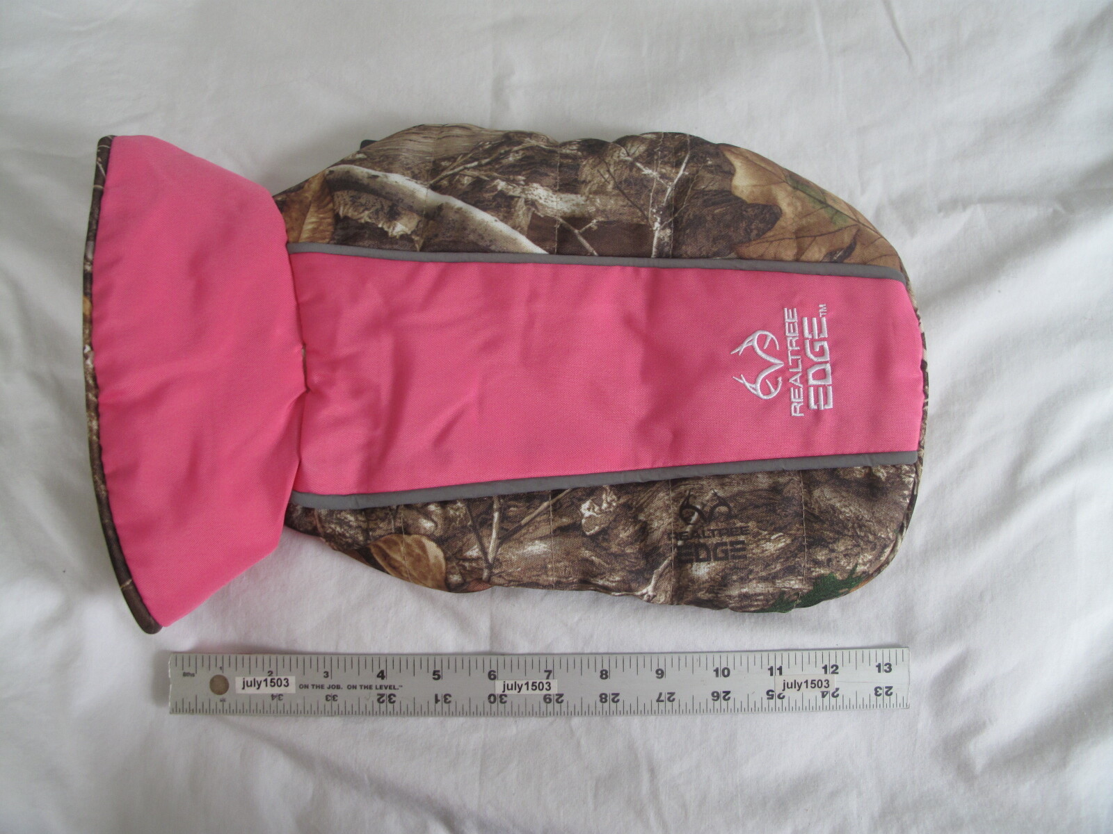 (1) NEW Realtree Edge Camo Dog Jacket -SMALL - PINK- Fleece Reflective Washable