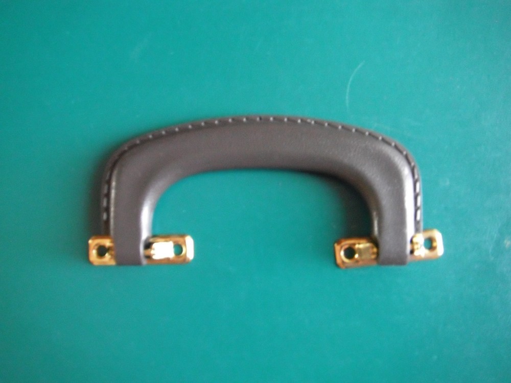 BROWN  Guitar case handle, plastic, brass brackets, w / rivets