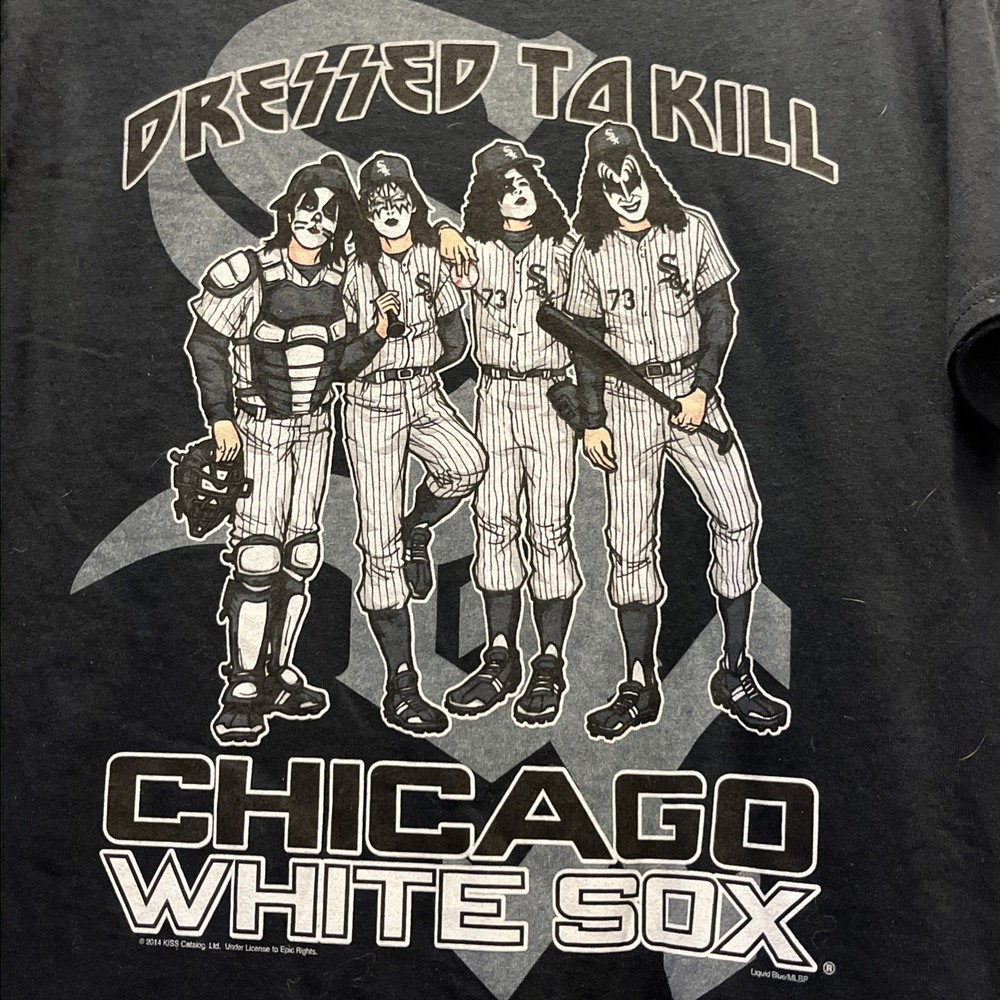 Chicago White SOX CALLAB MLB KISS Band T Shirt DRESSED TA KILL🔥🎸