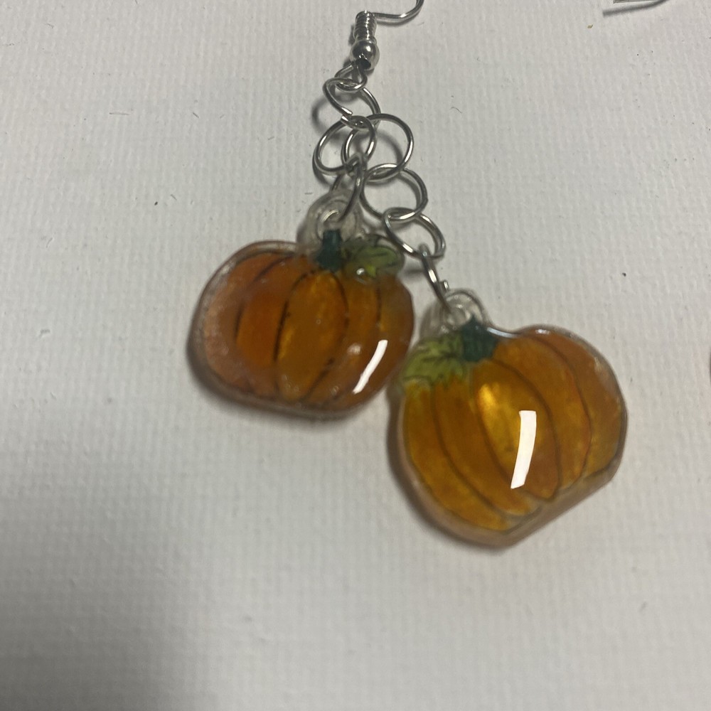 Handcrafted Pumpkin Dangle Earrings
