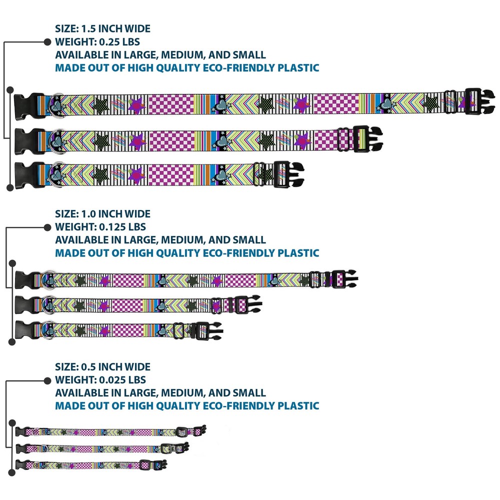 Plastic Clip Collar Icons & Patterns 2 Small 9.5-13"