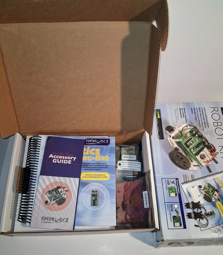 New Parallax Boe-Bot Robot Kit USB #28832 BASIC Stamp 2 STEM Educational Robotic