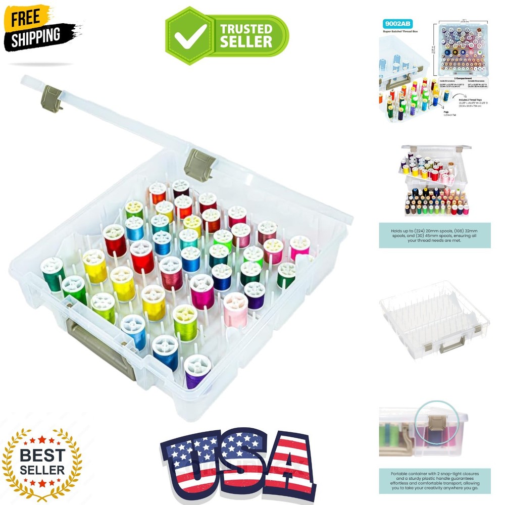 Super Satchel Thread Box - Versatile Thread Storage for Sewing, Embroidery, a...