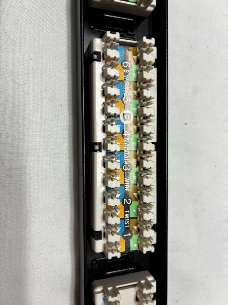 24 Port 110 Punchdown Patch Panel 1U Rack Mount T568A/B Network Ethernet