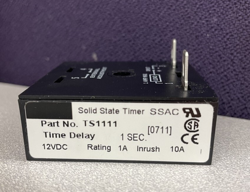 SSAC TS1111 TIMER DELAY-ON-MAKE 12VDC 1A, 1-SEC FIXED, 2X2