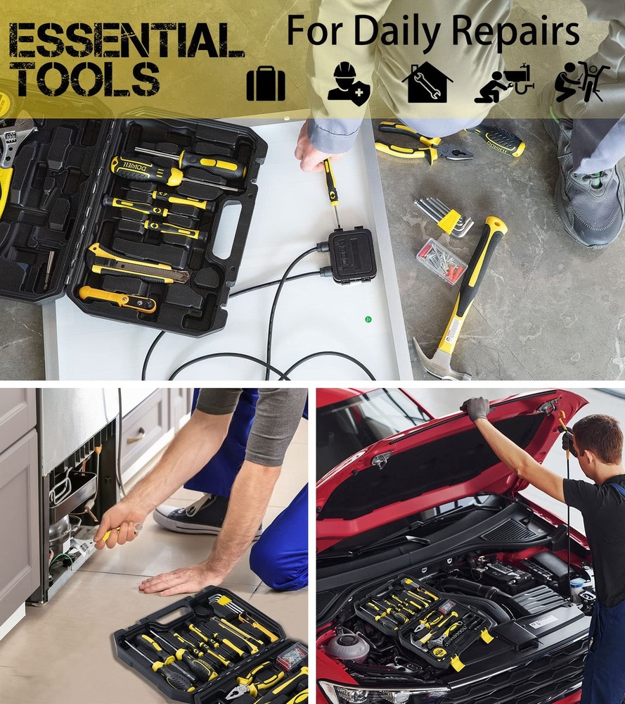 Tool Set Auto Repair Household Tool Kit With Socket Wrench Screwdriver Bits Set