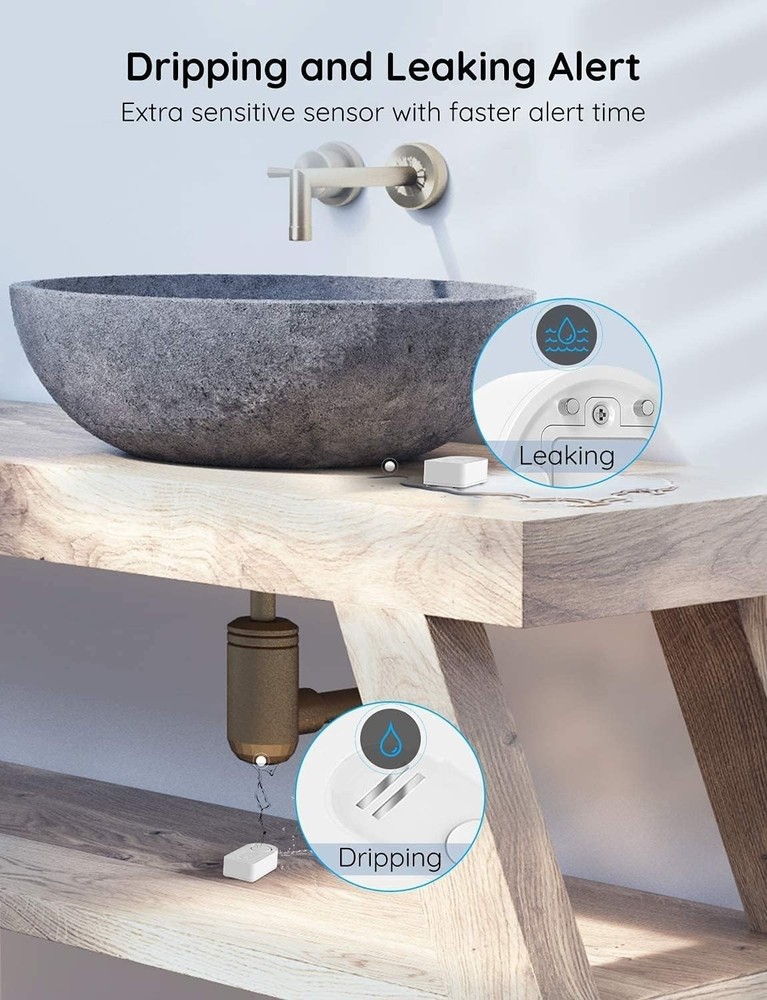 Smart WiFi Water Sensor Set: 100dB Alerts, Real-Time Notifications & App Control