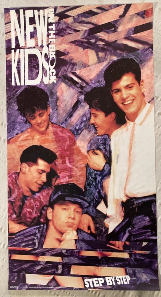 New Kids On The Block 1990 Promo Poster Step By Step NKOTB A