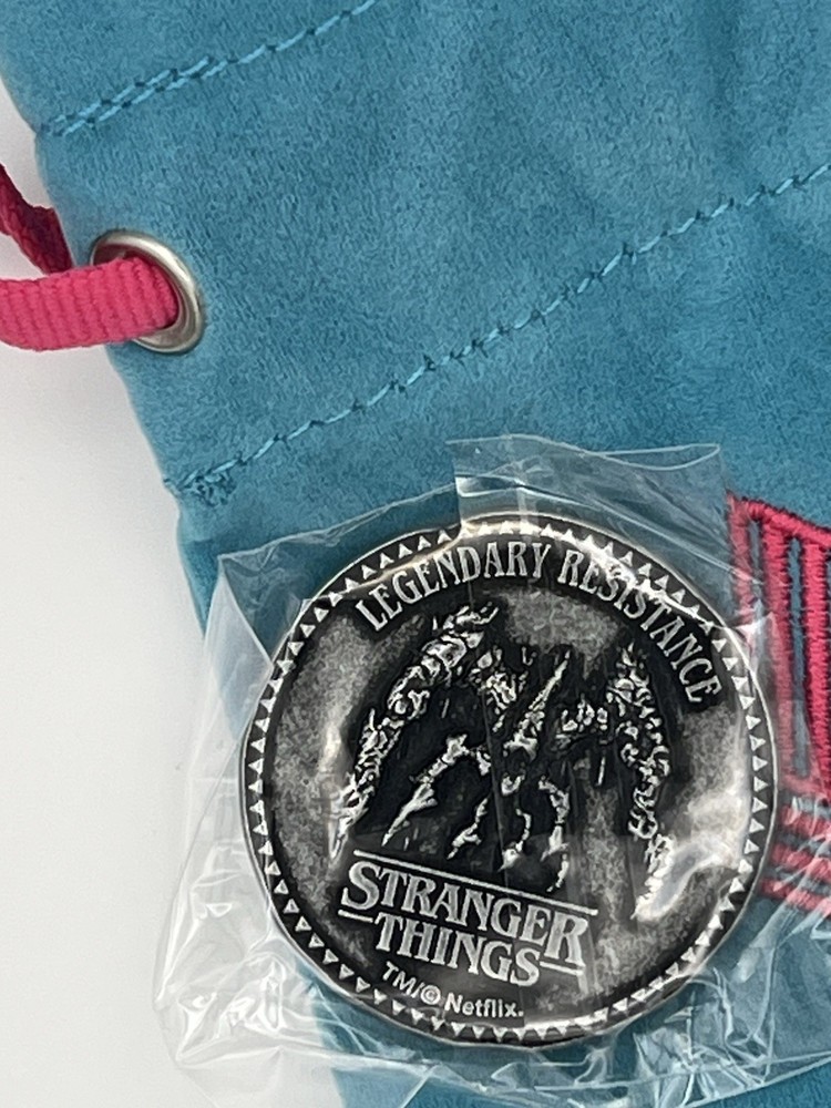 Stranger Things Treasure Pack Vecna Coin, Oversized Bicycle D20. D&D