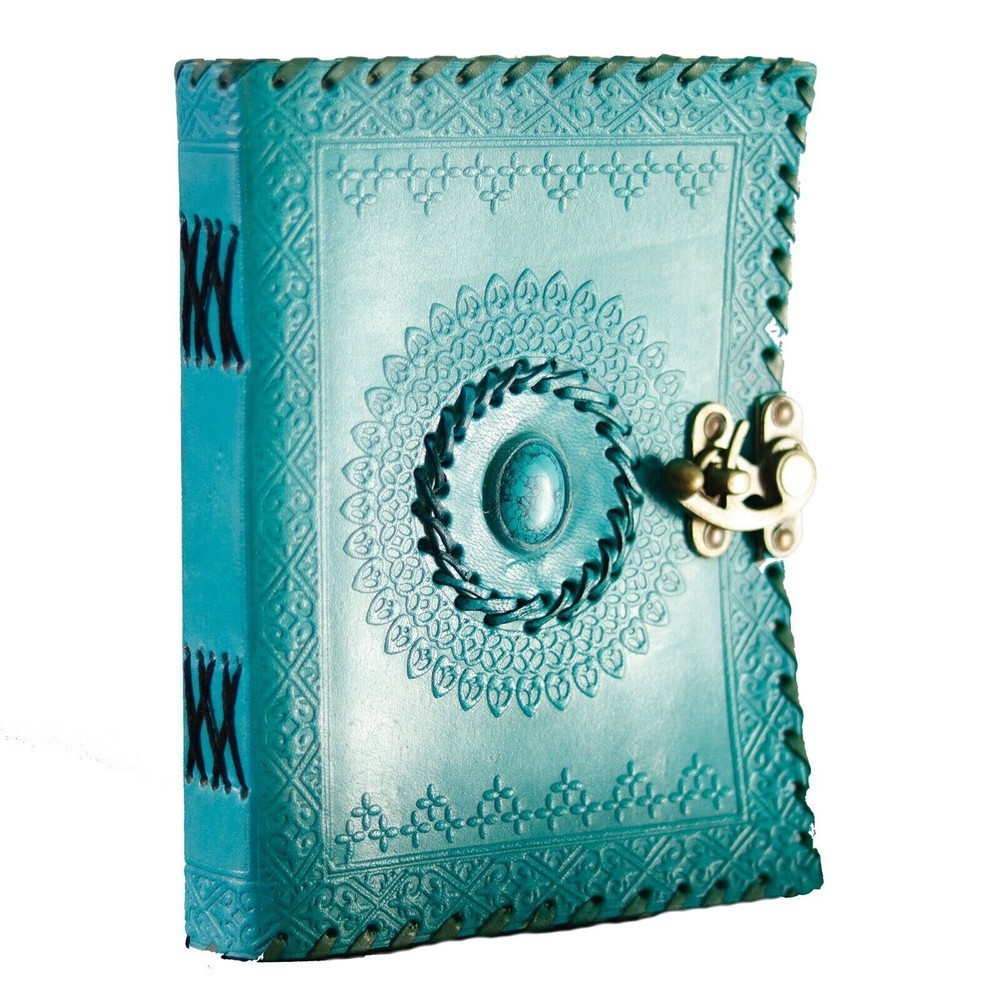 Leather Journal Notebook Embossed Journal & stone Leather Diary Writing journal.