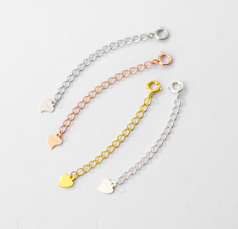 925 Sterling Silver Extender Chain with Spring Ring Clasp Extension 5cm/2" DIY