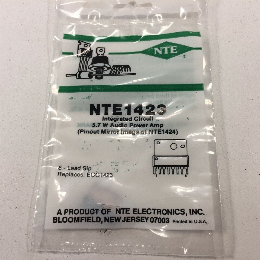 (1) NTE NTE1423 Integrated Circuit 5.7W Audio Power Amp