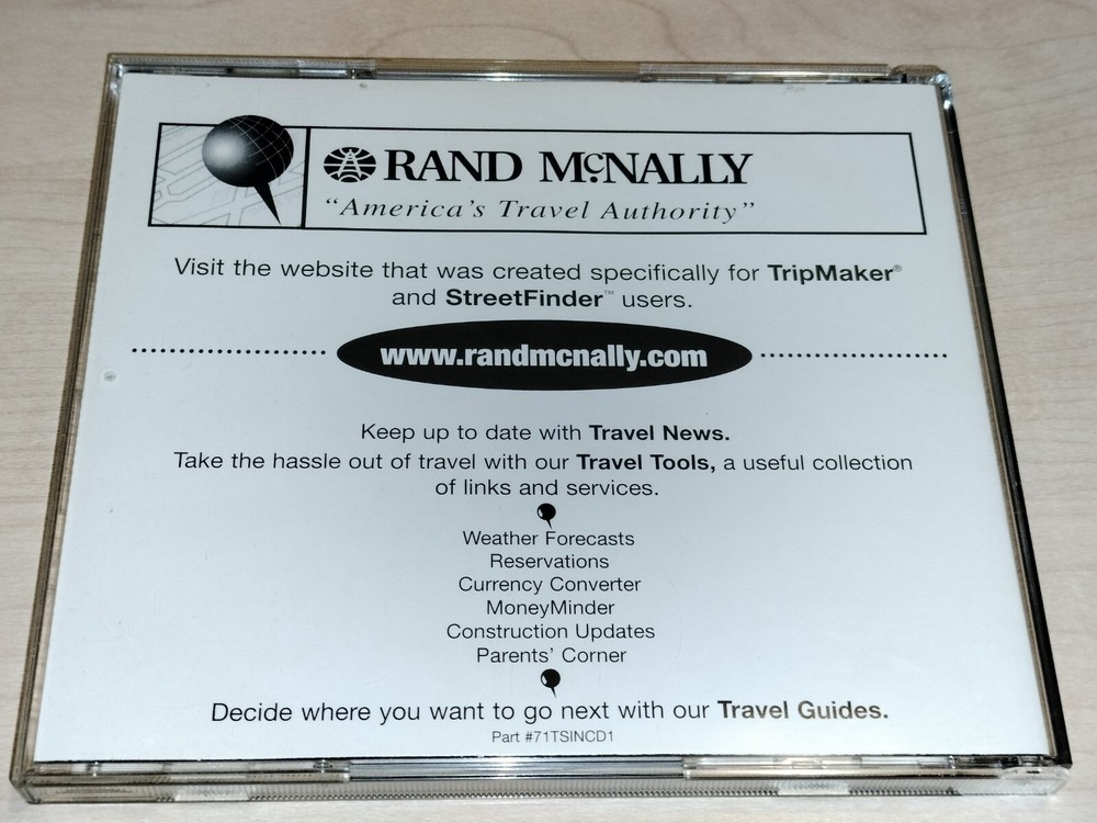 Rand McNally Tripmaker 1998 Edition Users Guide PC Computer Software Program