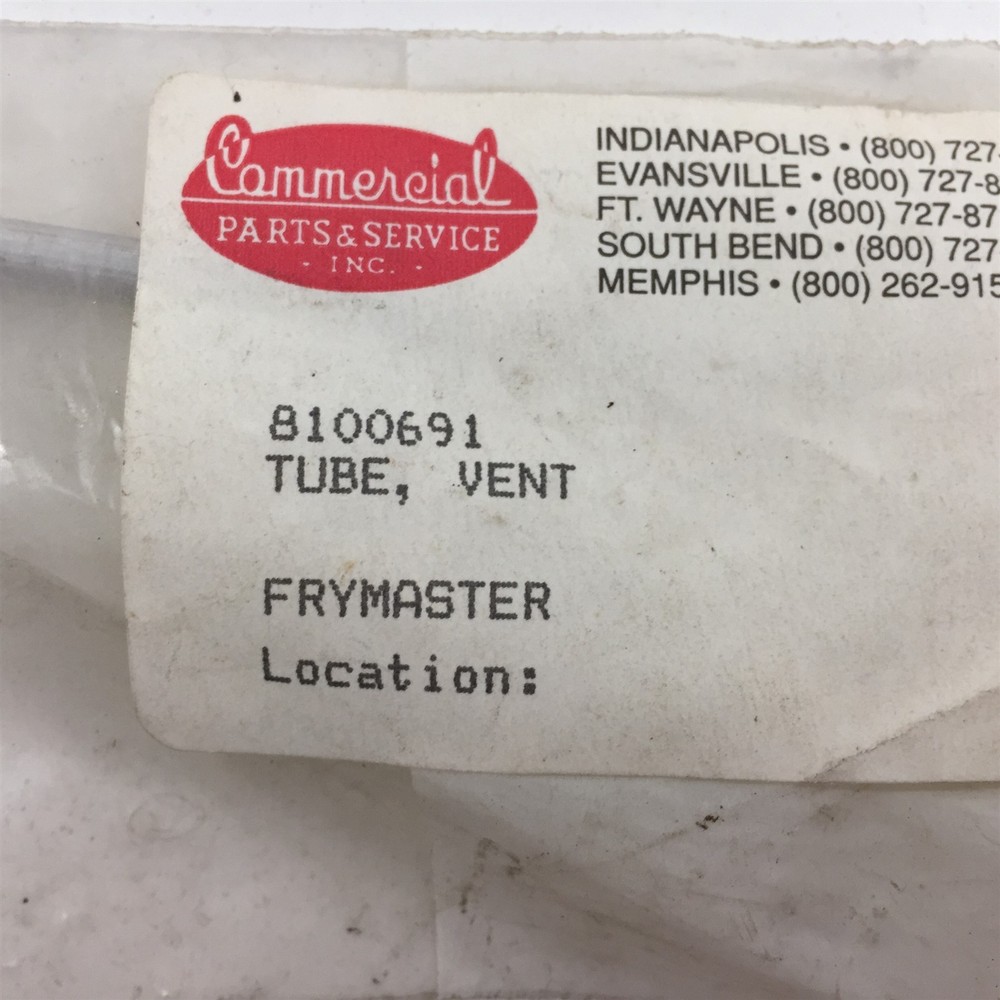 Frymaster 8100691 Vent Tube