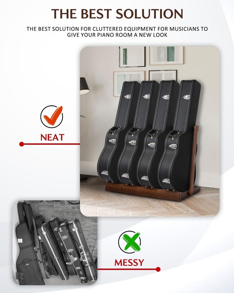 Guitar Case Stand, Hardwood Rack, Foldable