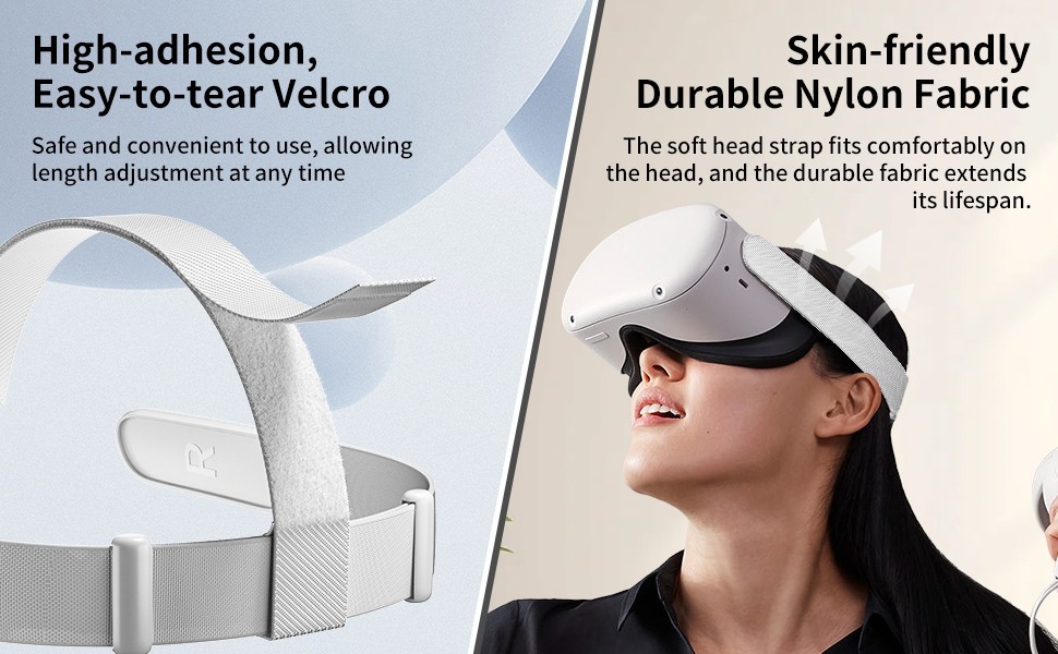 Head Strap for 0culus Quest 2 Headset and 4 Controller Thumb Grip Covers