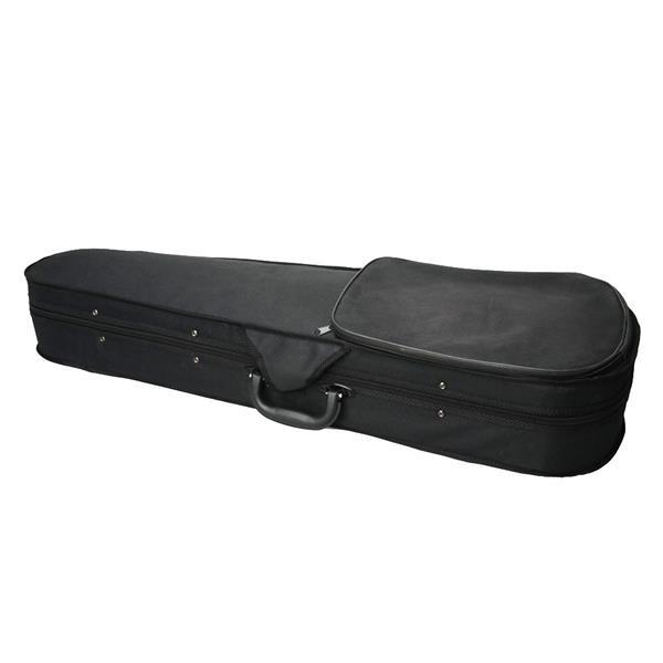 Durable Cloth Fluff Triangle Shape Case Silver Gray Lining for 4/4 Violin Black
