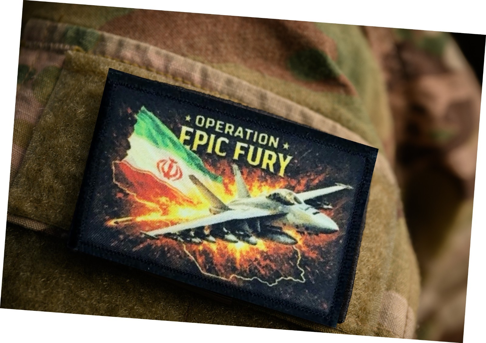 Operation Epic Fury Patriotic Morale Patch USA Israel UAE 2x3" tactical patch