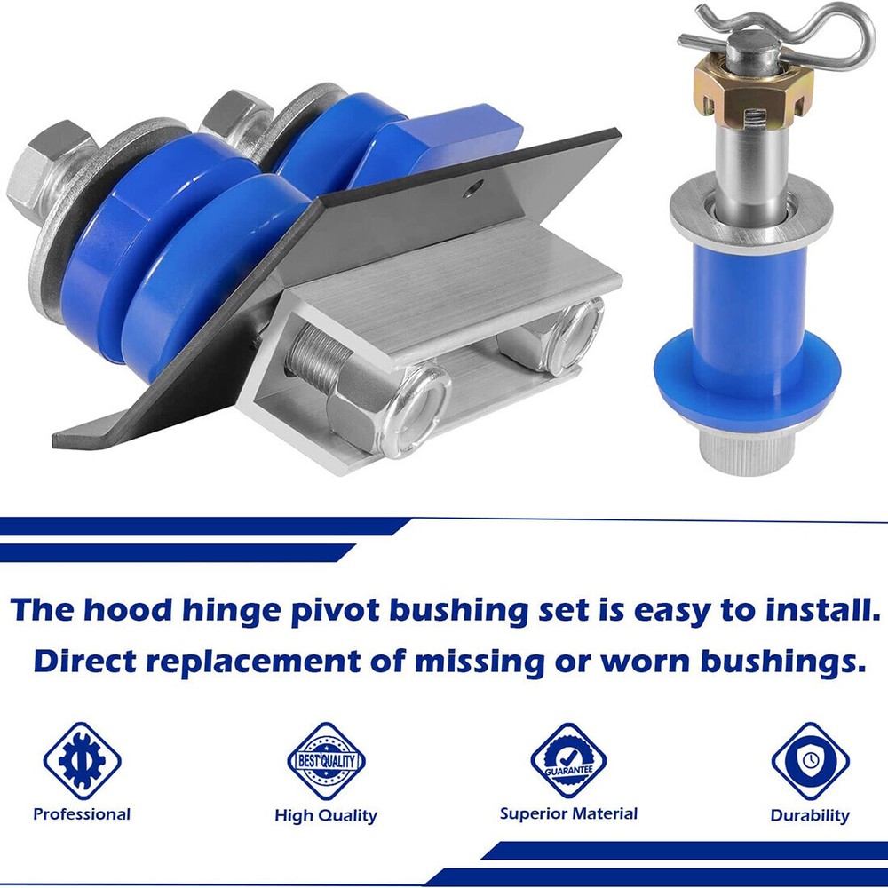 Engine Hood Hinge Pivot Bushing Kit Mounting Bolt Full Set For Peterbilt 378 379