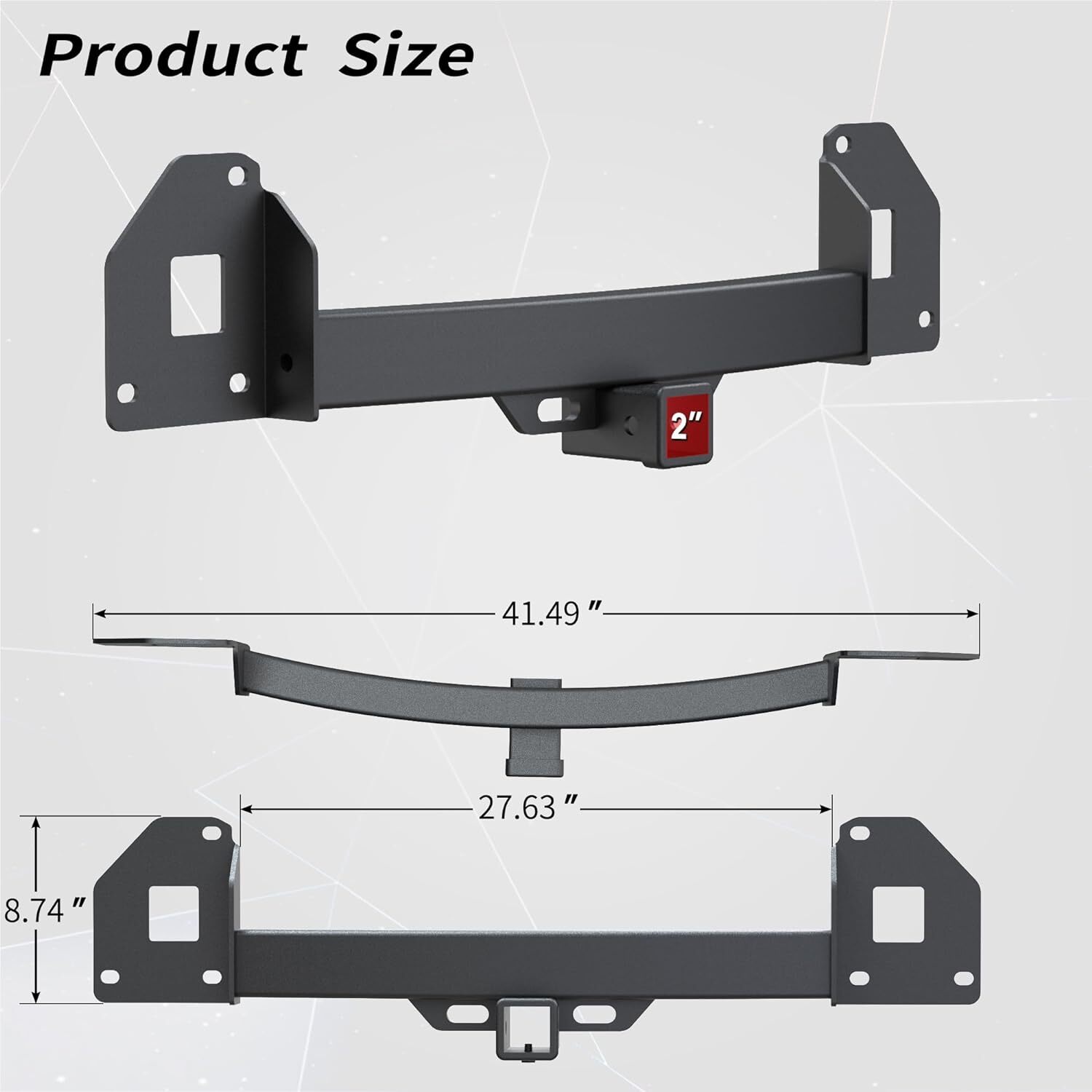Trailer Hitch Receiver Rear Towing Hitches 2" For 2020-2024 Tesla Model Y Steel