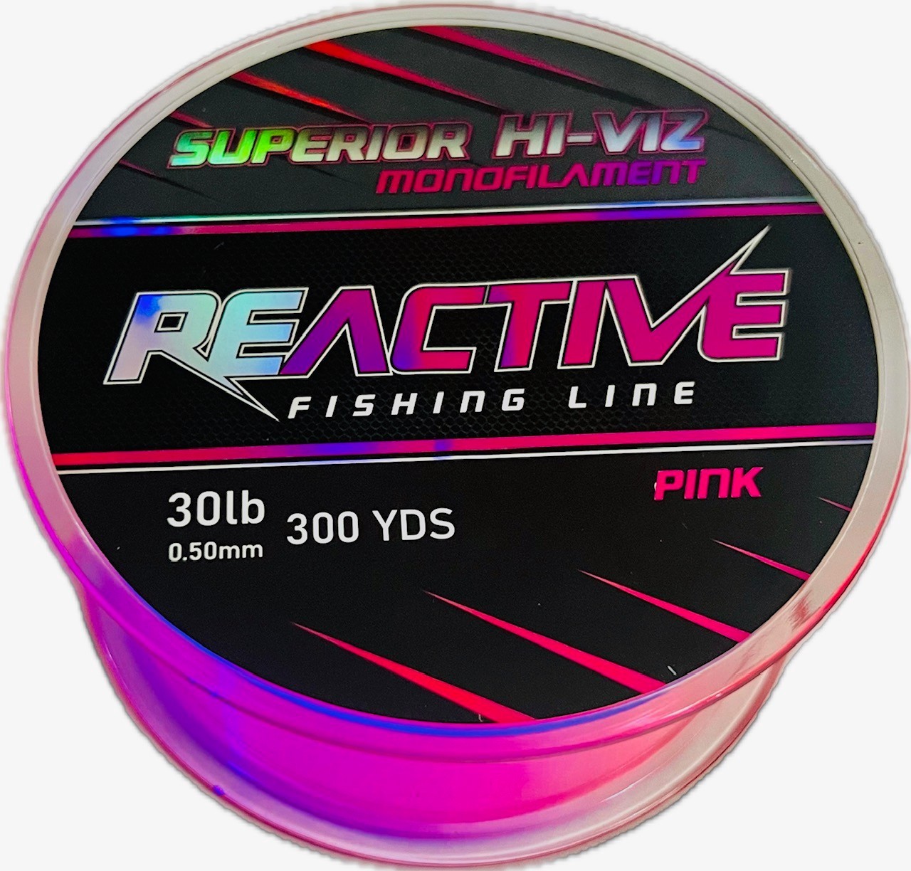 Reactive Superior Hi-Viz Pink Monofilament Fishing Line "Glows"