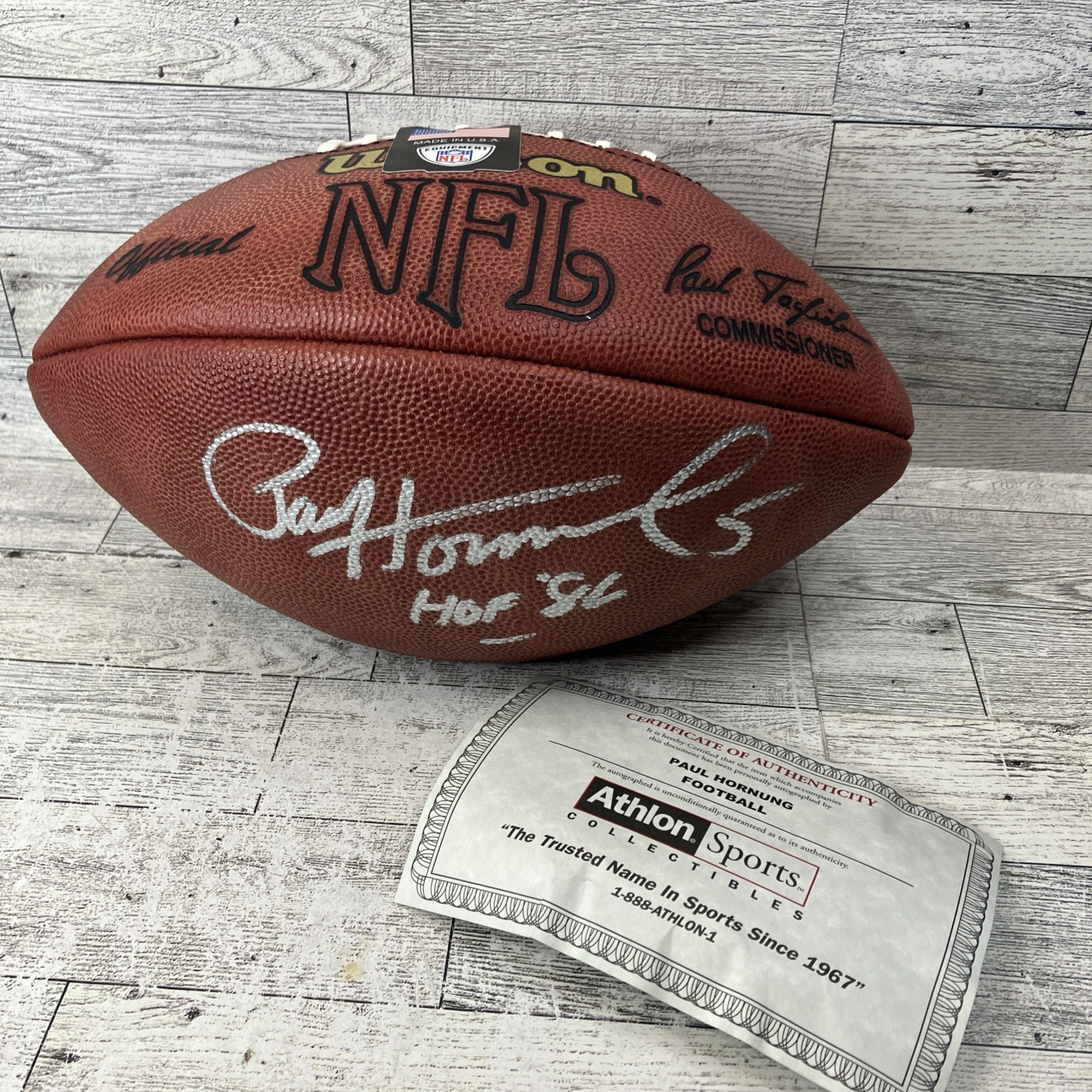 PACKERS Paul Hornung signed NFL football w/ COA AUTO Autographed HOF
