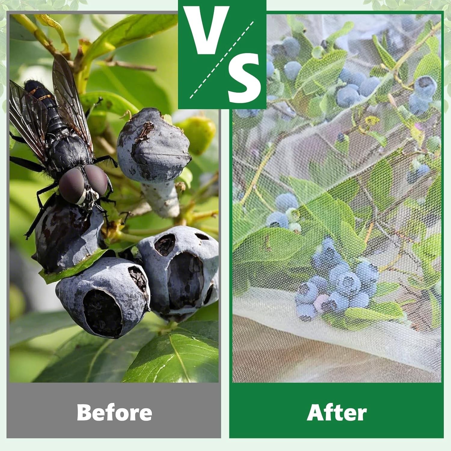 OZMI 4PCS Fruit Tree Blueberry Bush Netting Cover, 2.3X3.4 FT Bird Netting for G