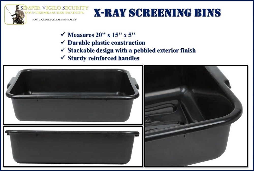 SVS Countermeasures Training X-Ray Screening Bin 20x15x5 Stackable Plastic Qty 5
