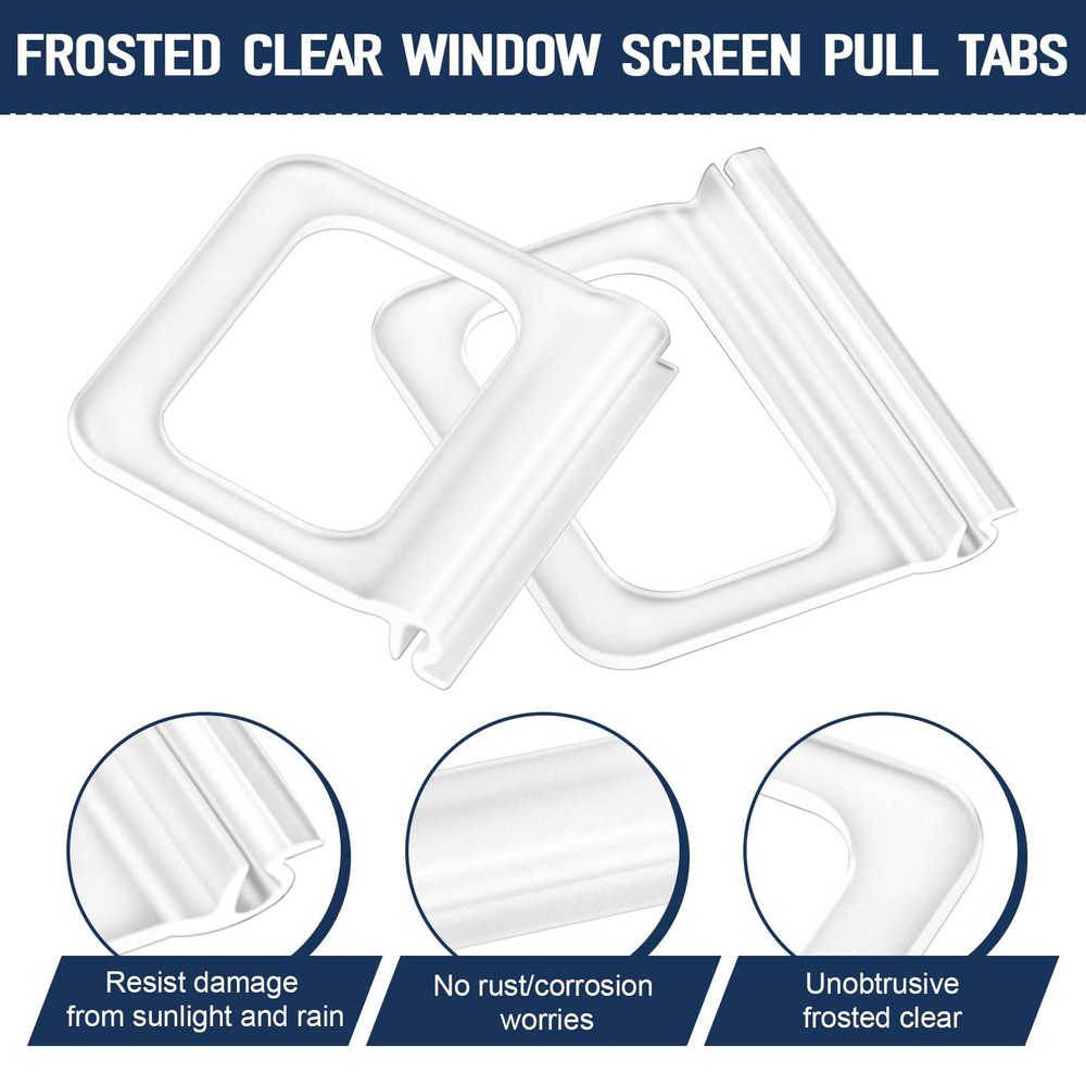 Window Screen Pull Tabs 30 Pack Universal Spline Channel Pull Lift Tab Plasti...