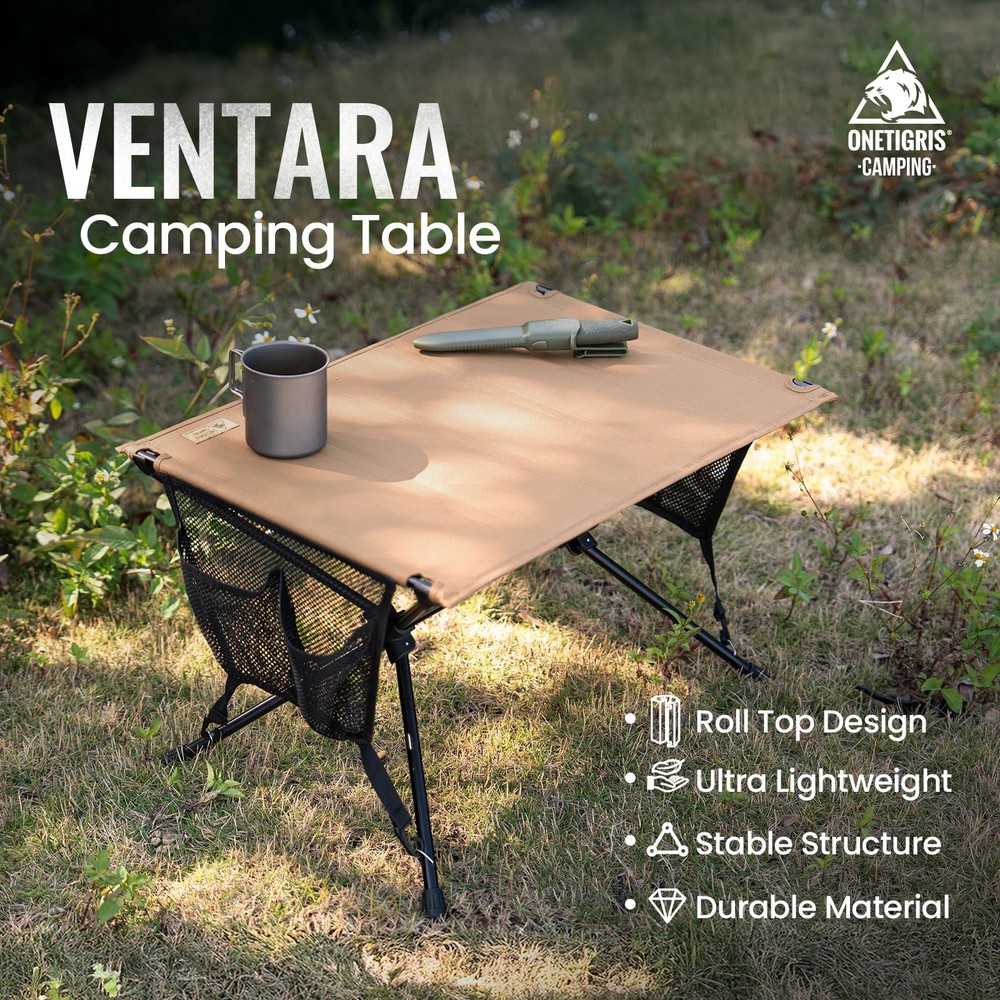 ONETIGRIS VENTARA Camping Table, Ultralight Foldable Table Sturdy Quick Setu...