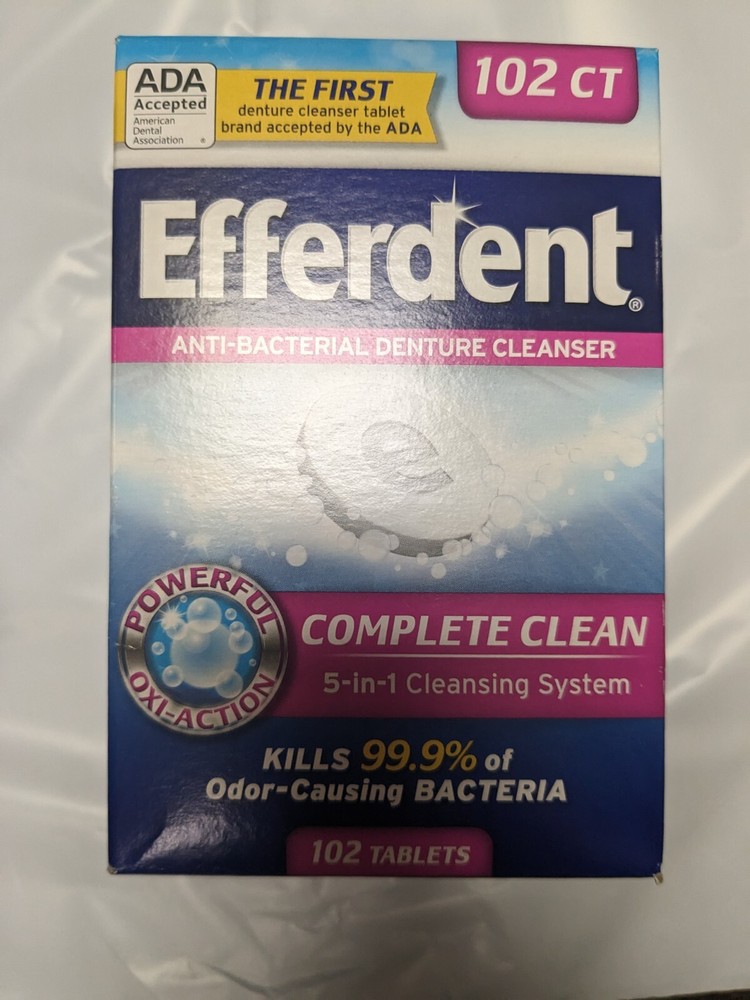 2xEfferdent Denture Cleanser Tablets, Complete Clean, 102 Tablets 204 tablets to