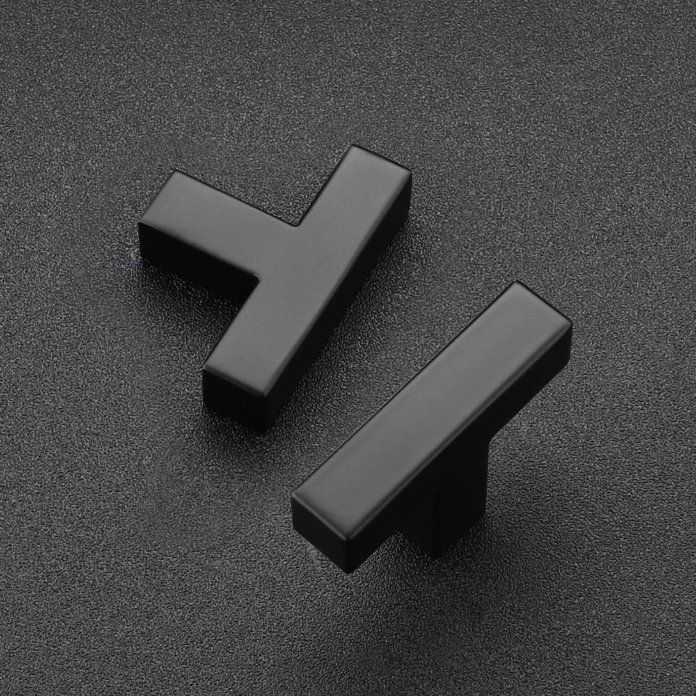 10 Pack Black Square Bar Cabinet Knobs 2 Inch Square Cabinet Pulls Matte Blac...