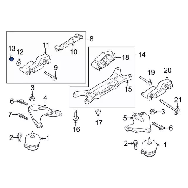 Genuine Ford Engine Mount Support Bracket Nut W520104-S440