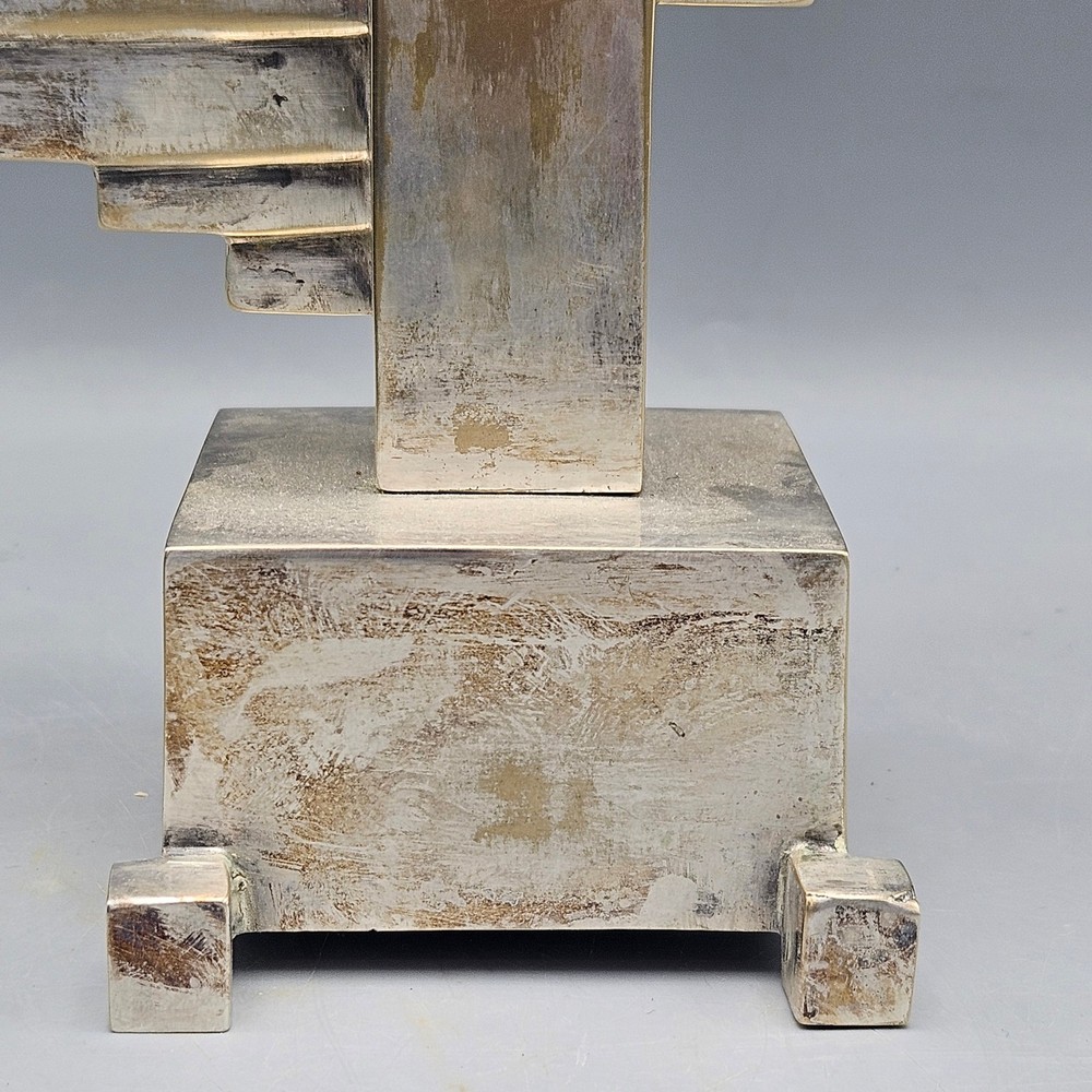 Art Deco Machine Age Silverplate Candlestick