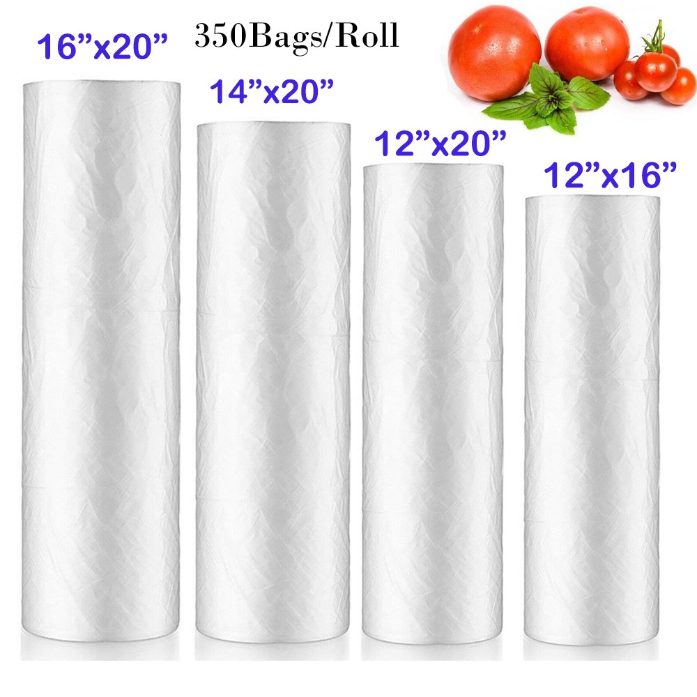Plastic Produce Clear Bag On Roll Kitchen Food Fruit Storage Vegetable 350/Roll