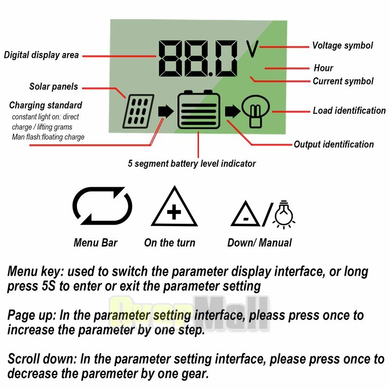 100A AMP MPPT Solar Panel Regulator Charge Controller 12V/24V 1000W/2000W LCD US