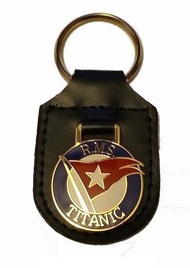 TITANIC KEYCHAIN - STITCHED LEATHER KEY FOB - NICE