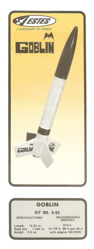 Estes Goblin K-55 Model Rocket Clone Kit - D powered with Balsa NC Vinyl Decal!